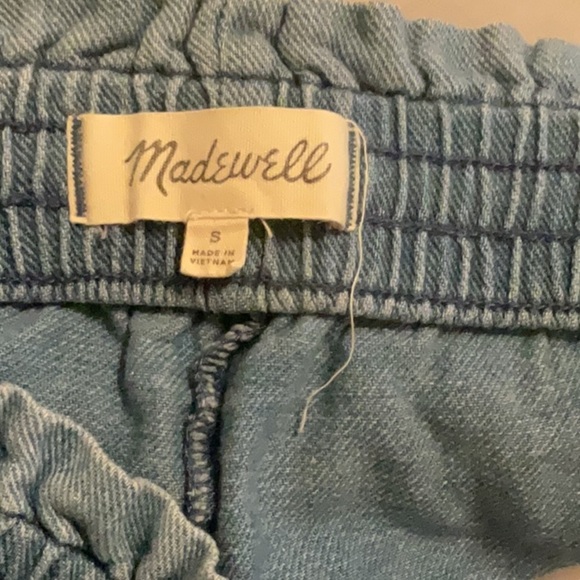 Madewell Indigo Smocked Huston Pull-On Crop Pants - Picture 9 of 9